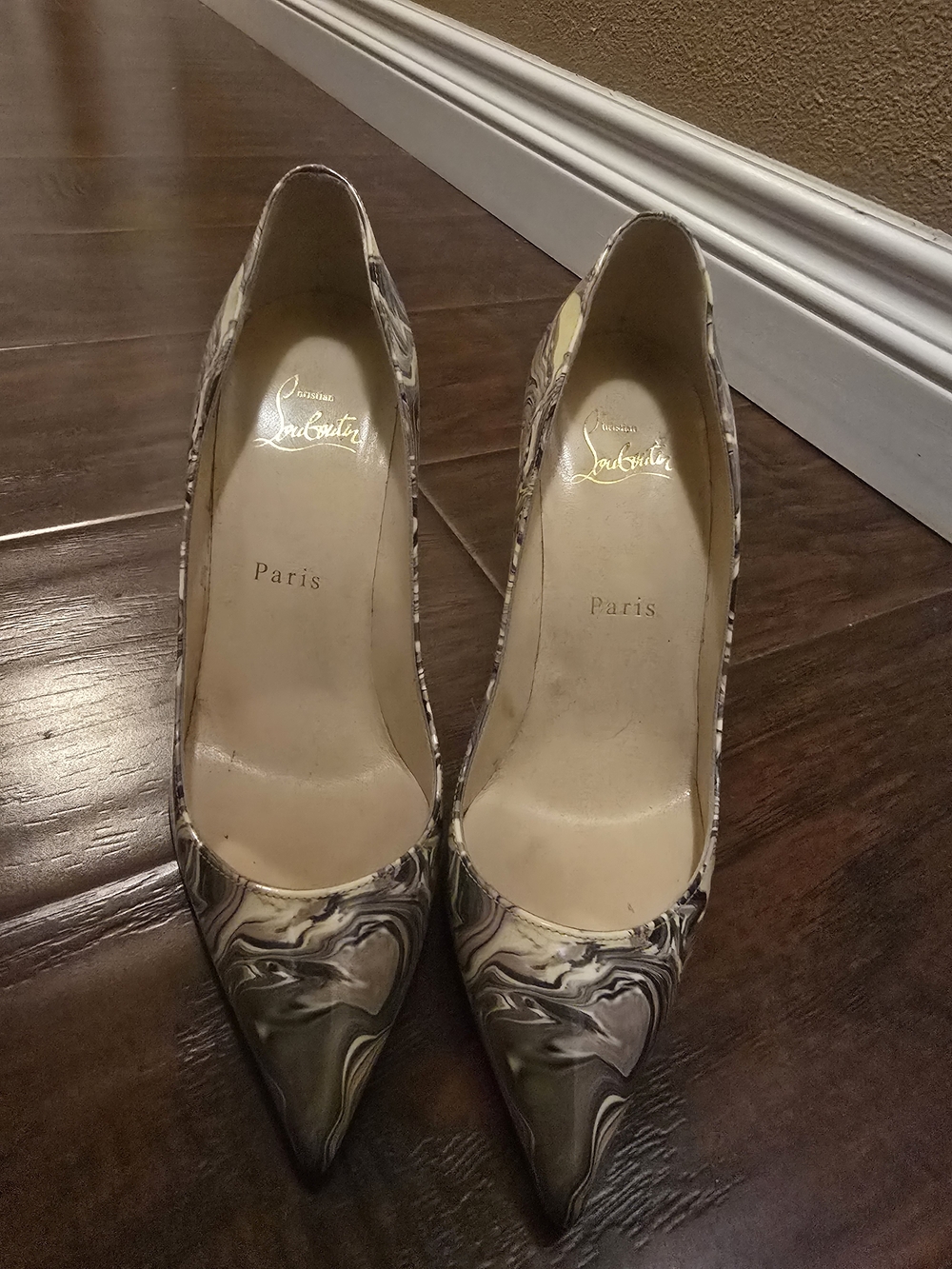 Christian Louboutin So Kate 120 Marble Pumps Size 37 - Gray/Beige